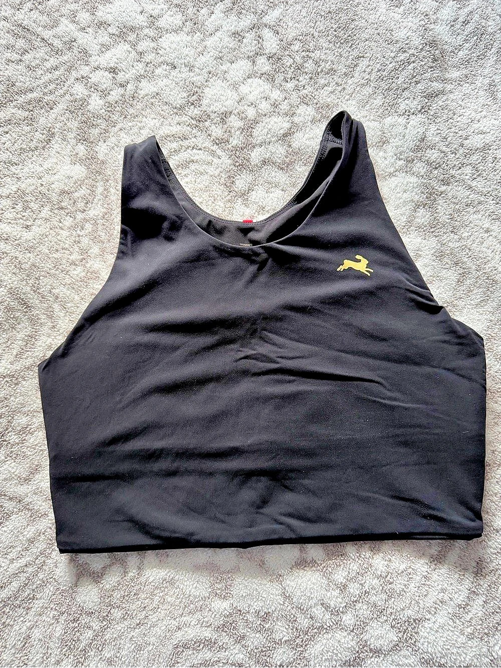Tracksmith lane 5 Black Tank Top medium